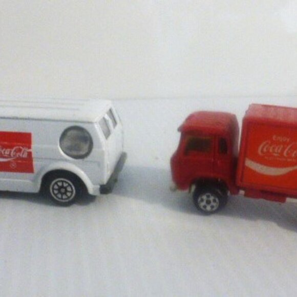 4x COKE DINKY CARS Coke Van Coke Pick Up Truck Hartoy Hong Kong Coke Delivery - Picture 3 of 11